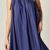 Halter Neck Tie Midi Dress