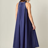 Halter Neck Tie Midi Dress