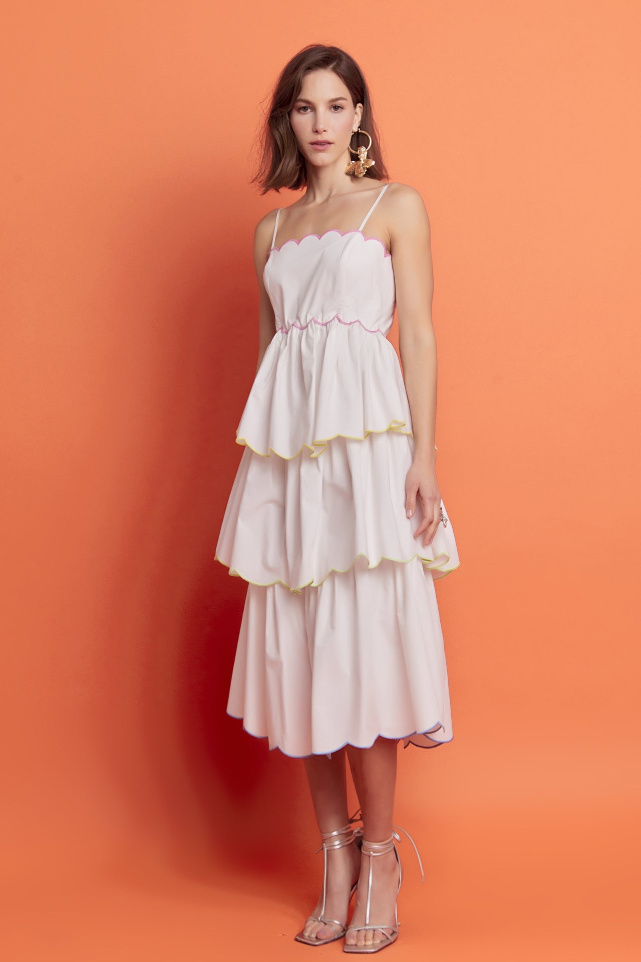 Scallop Sleeveless Tiered Dress – English Factory