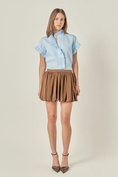 Bubble Hem Mini Skirt