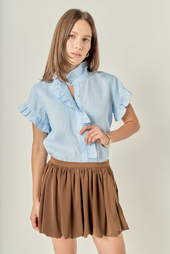 Bubble Hem Mini Skirt