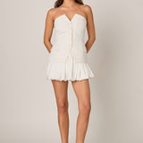 Bubble Hem Mini Skirt