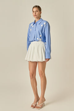 Bubble Hem Mini Skirt