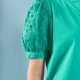 Mixed Media Poplin Blouse