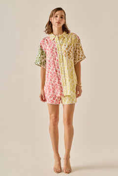 Maisie Colorblock Button-Up Shirt