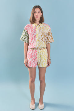 Maisie Colorblock Printed Shorts