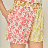 Maisie Colorblock Printed Shorts