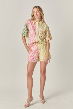 Maisie Colorblock Printed Shorts