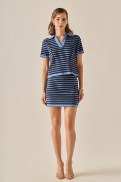 The Stripe Polo Scallop Sweater