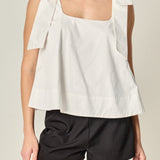 Bow Shoulder Sleeveless Top