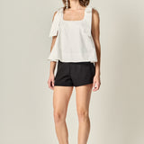 Bow Shoulder Sleeveless Top
