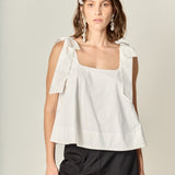 Bow Shoulder Sleeveless Top