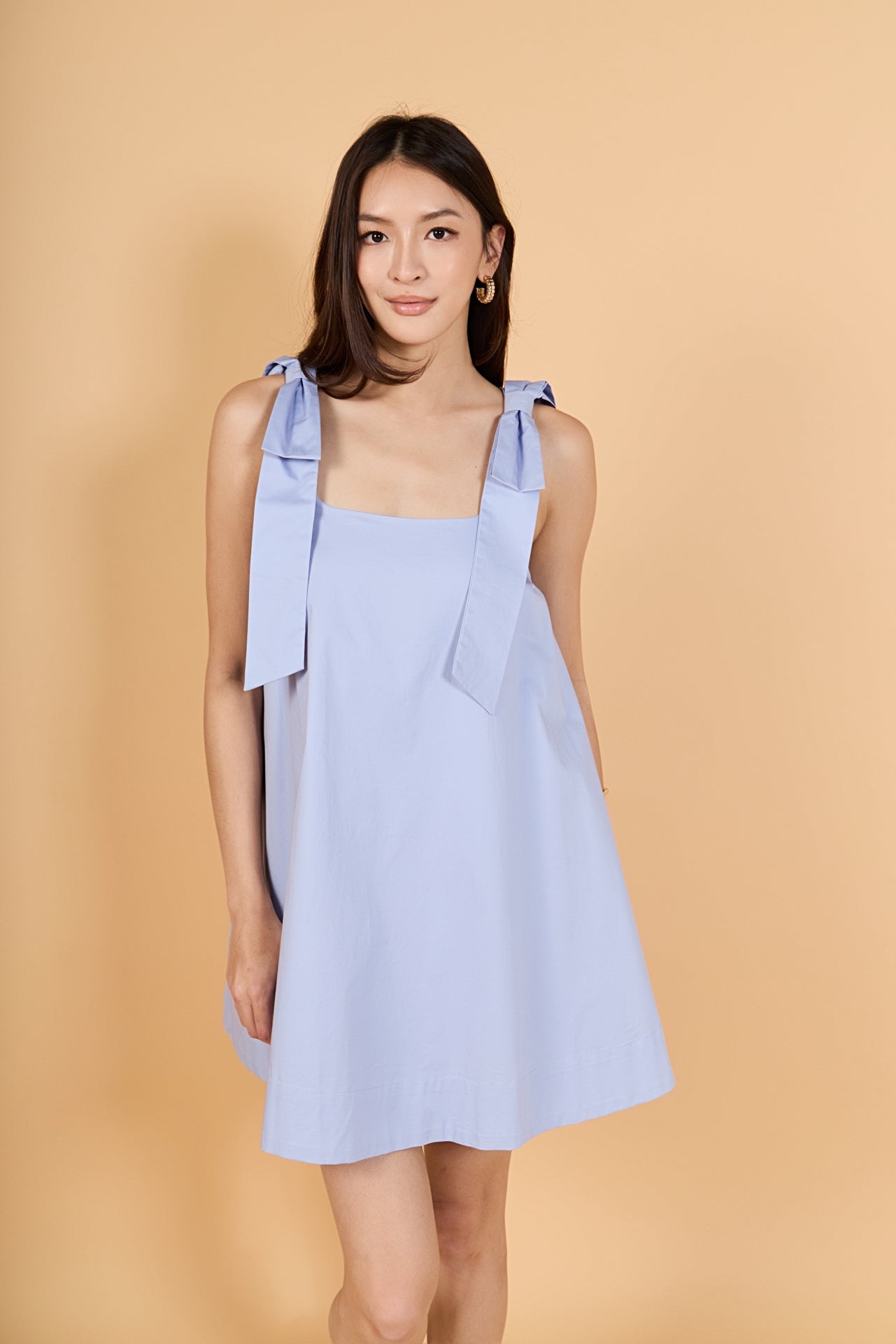 english factory petite puff-sleeve bow mini dress Puff-sleeve Bow Mini Dress