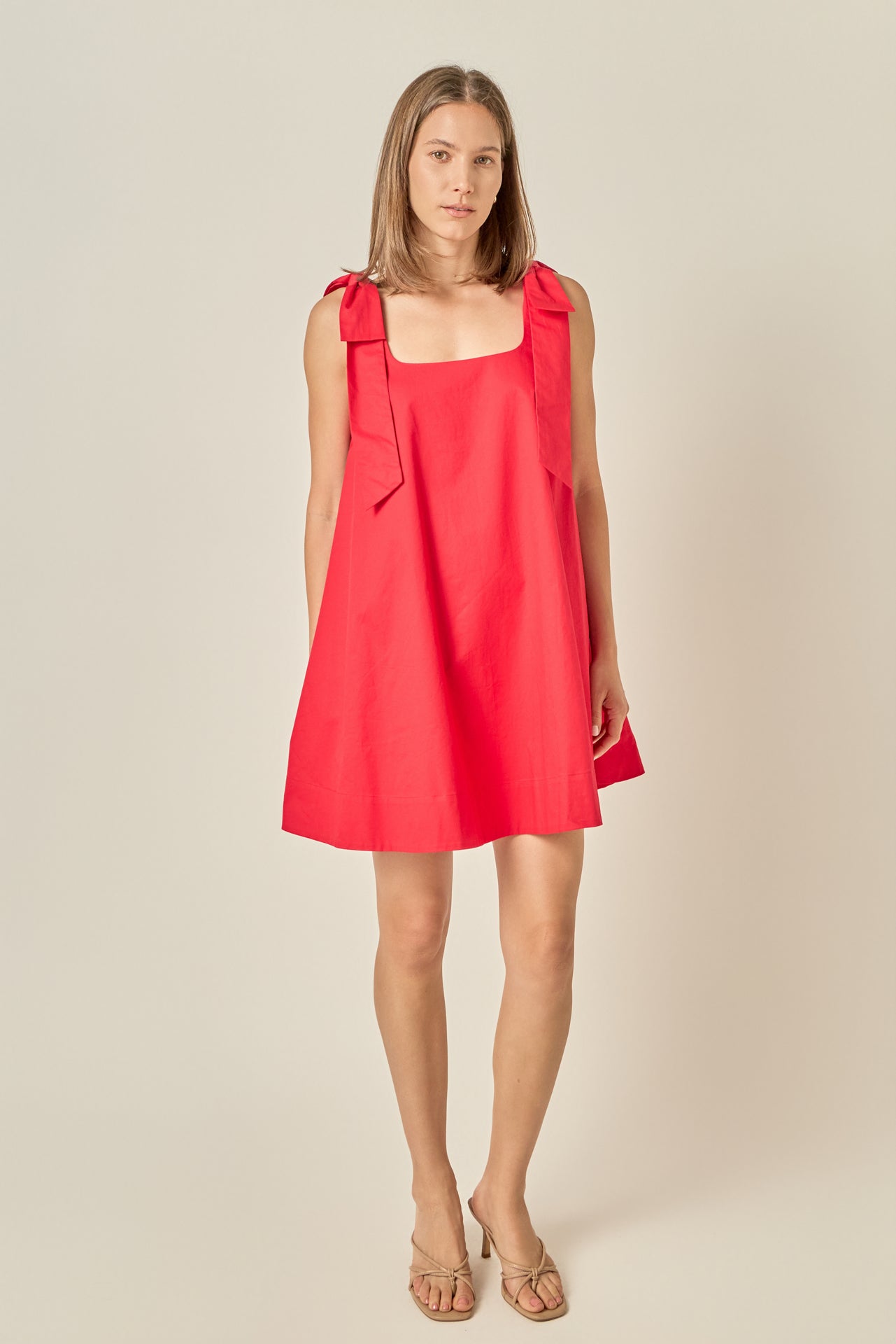 English Factory - Statement Bow A-Line Mini Dress RED / S English Factory - Statement Bow A-Line Mini Dress RED / S