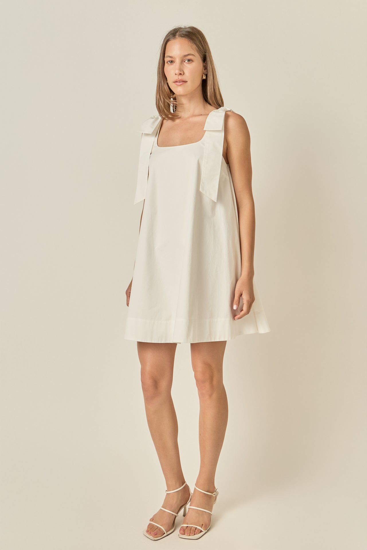 english factory petite puff-sleeve bow mini dress English Factory Bow Detailed Mini Dress