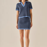 The Stripe Scallop Mini Skirt