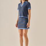 The Stripe Scallop Mini Skirt