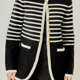 Knit Striped Sweater Cardigan