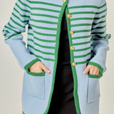 Knit Striped Sweater Cardigan