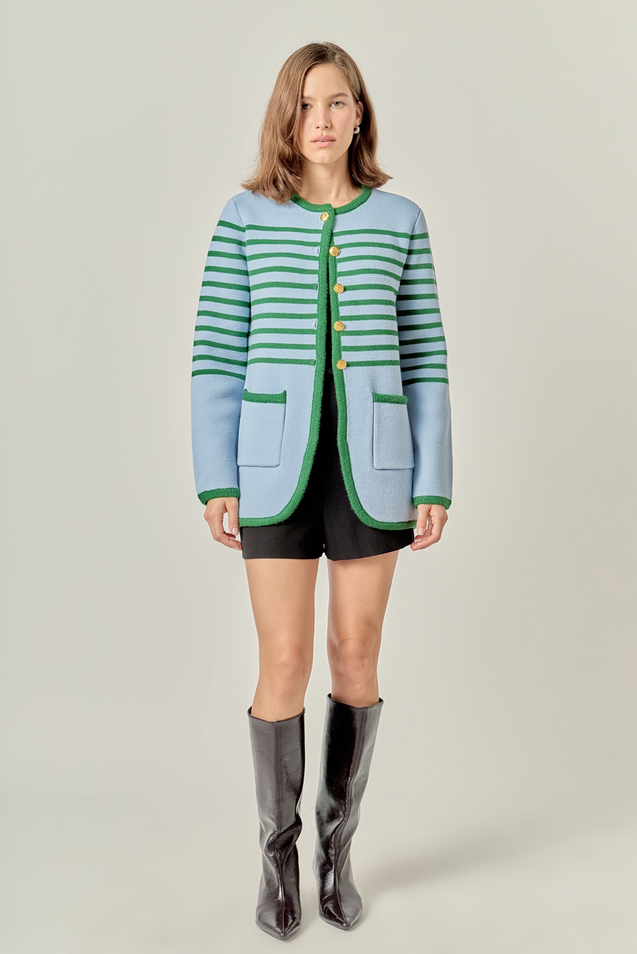 Knit Striped Sweater Cardigan – English Factory