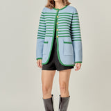 Knit Striped Sweater Cardigan