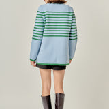 Knit Striped Sweater Cardigan