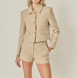 Buttoned Cropped Jacket