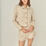 Buttoned Cropped Jacket