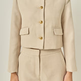 Buttoned Cropped Jacket