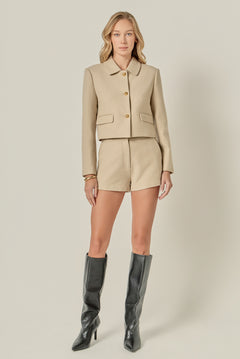 Buttoned Cropped Jacket