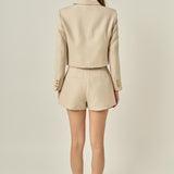 Buttoned Cropped Jacket