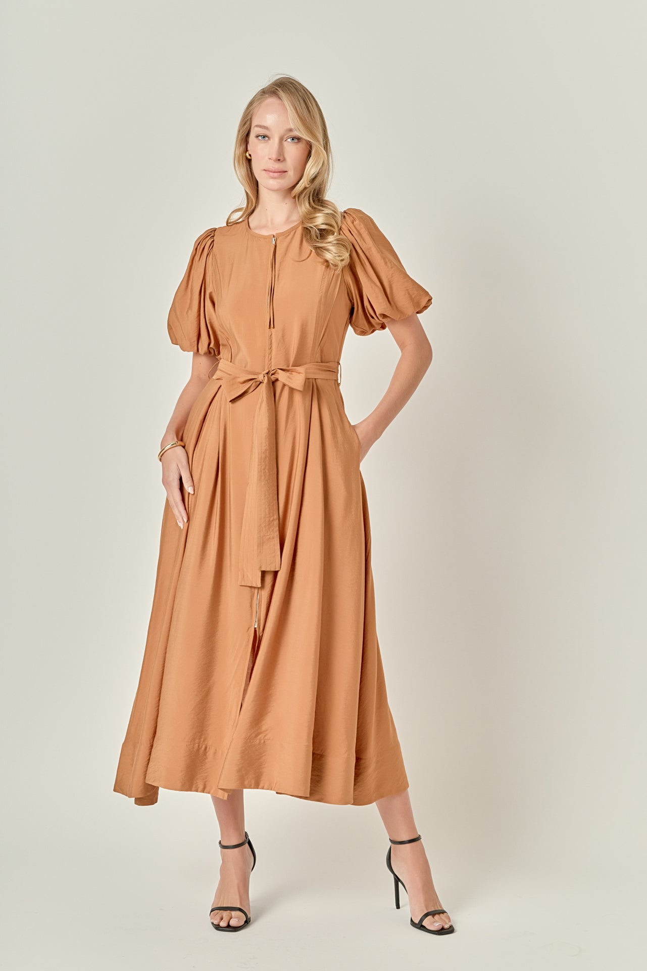 Puff Sleeve Midi Dress Puff Sleeve Midi Dress