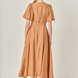 Puff Sleeve Midi Dress