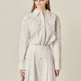 Bow Detailed Drop Shoulder Shirt