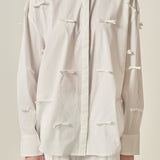 Bow Detailed Drop Shoulder Shirt