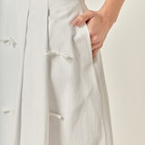 Bow Detailed Poplin Midi Skirt
