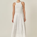 Bow Detailed Poplin Midi Skirt