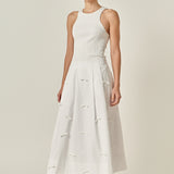 Bow Detailed Poplin Midi Skirt