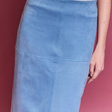 Faux Suede Midi Skirt