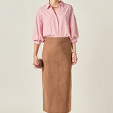 Faux Suede Midi Skirt