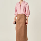 Faux Suede Midi Skirt