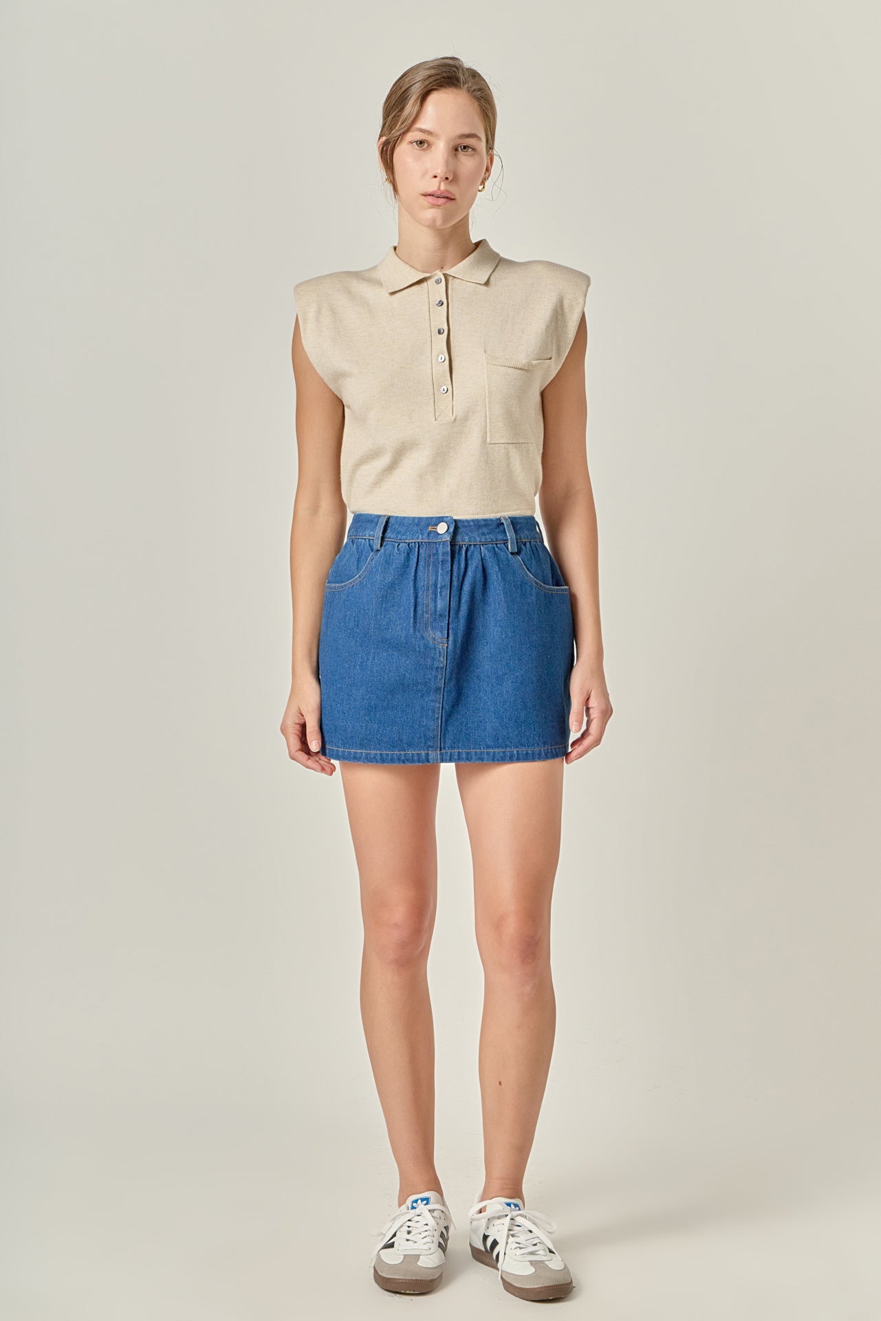 Ruffle Denim Skort – English Factory