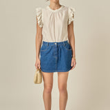 Ruffle Denim Skort