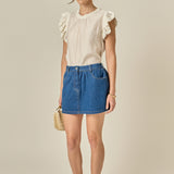 Ruffle Denim Skort