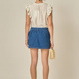 Ruffle Denim Skort