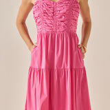 The Ruched Muse Midi Dress