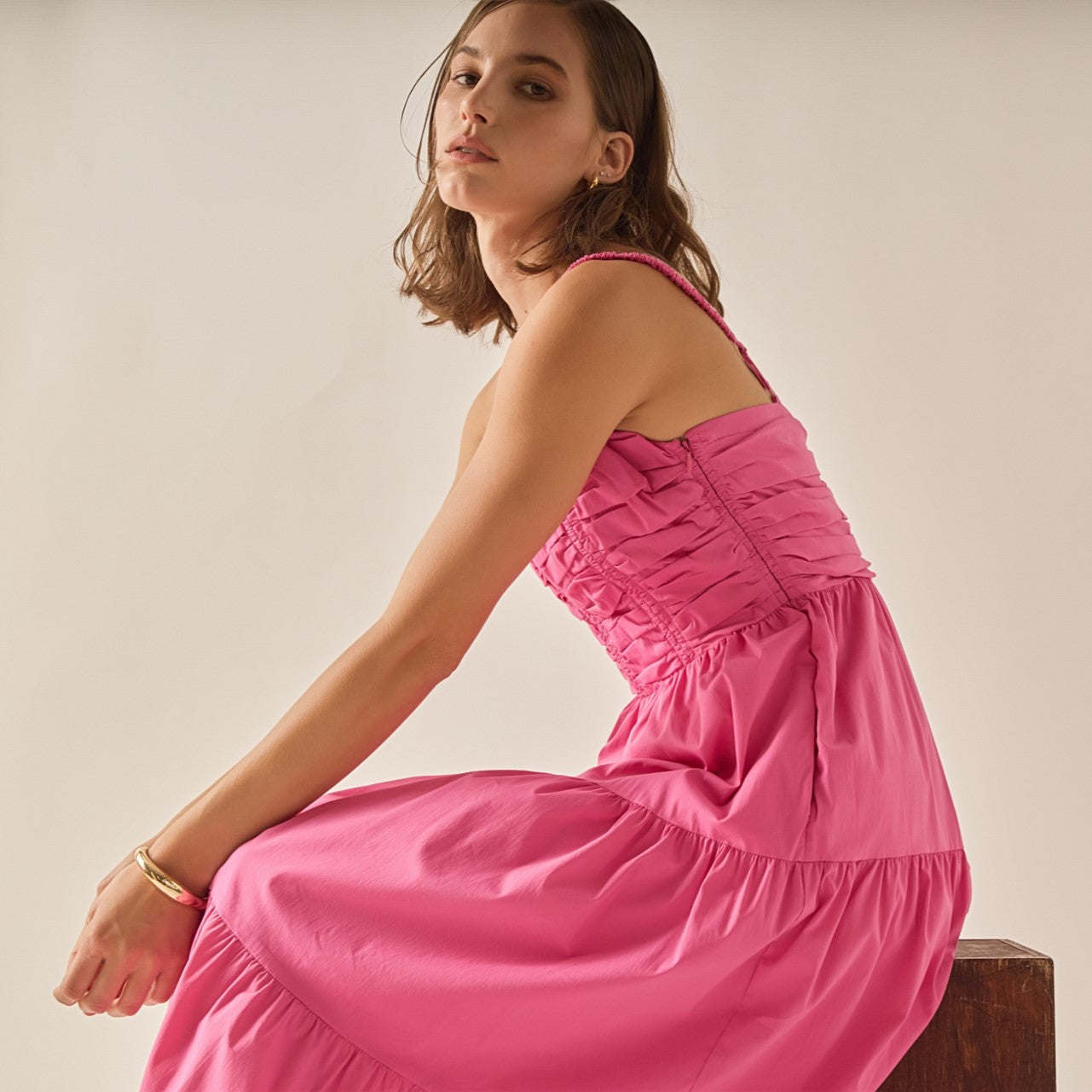 The Ruched Muse Midi Dress