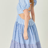 Stripe Color Block Midi Dress