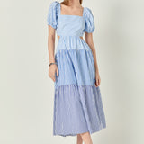 Stripe Color Block Midi Dress