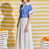 Classic Striped Polo Sweatshirt